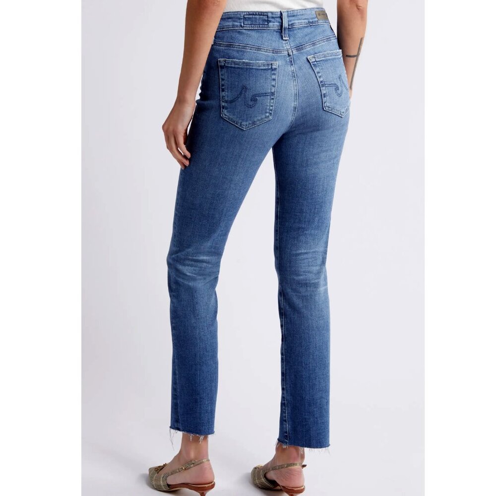 AG Adriano Goldschmied Jeans Mari Ankle Mid Rise Slim Straight Raw Hem 26 - Picture 6 of 8